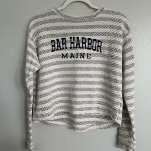 Southern Spirit Bar Harbour Maine Appliqué Striped Sweatshirt